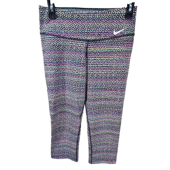 Nike Dri-Fit Womens Epic Run Cropped Colorful Leggings Size M - Picture 1 of 11